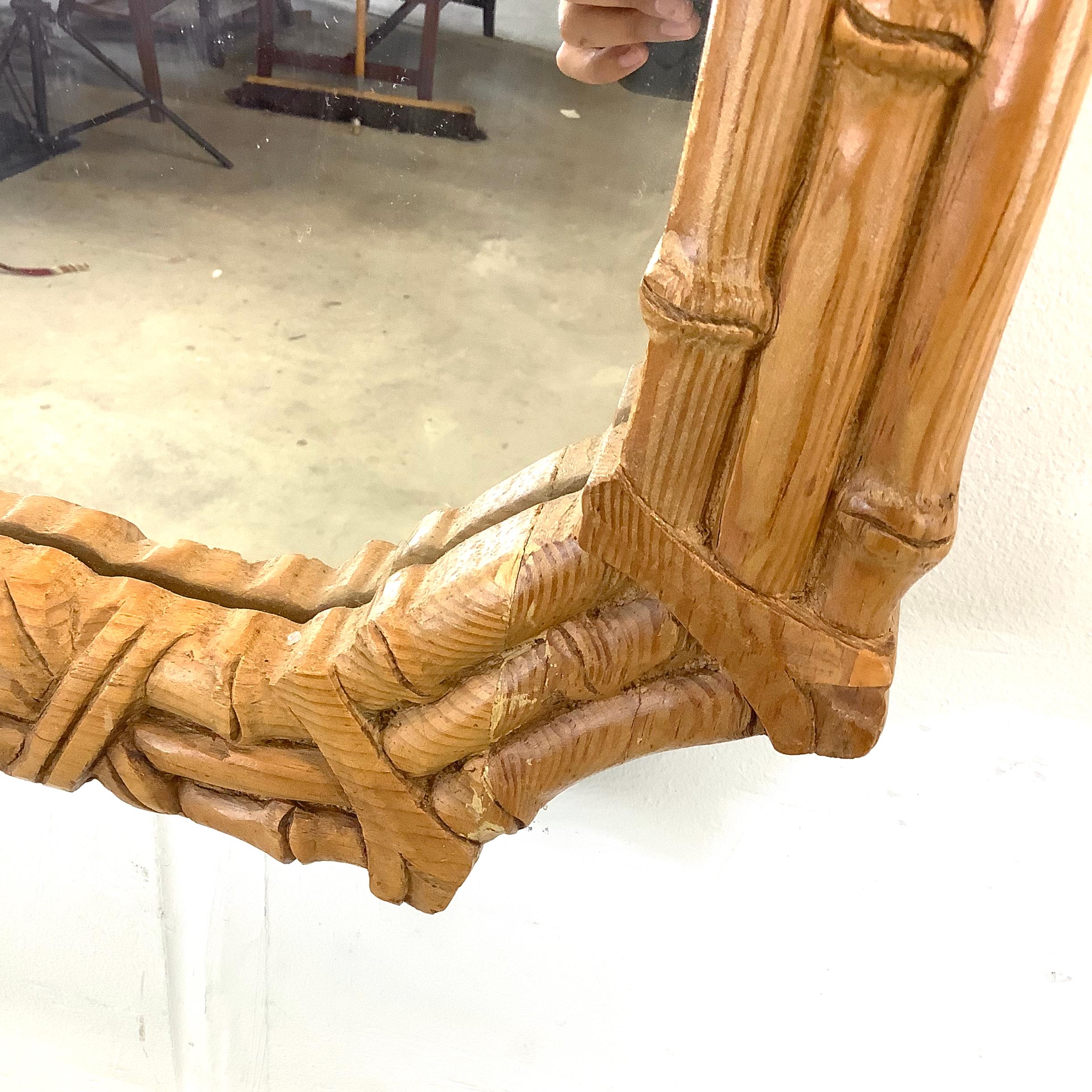 Specchio da parete in finto bambù moderno e vintage in vendita 7