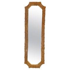 Vintage Modern Faux Bamboo Wall Mirror
