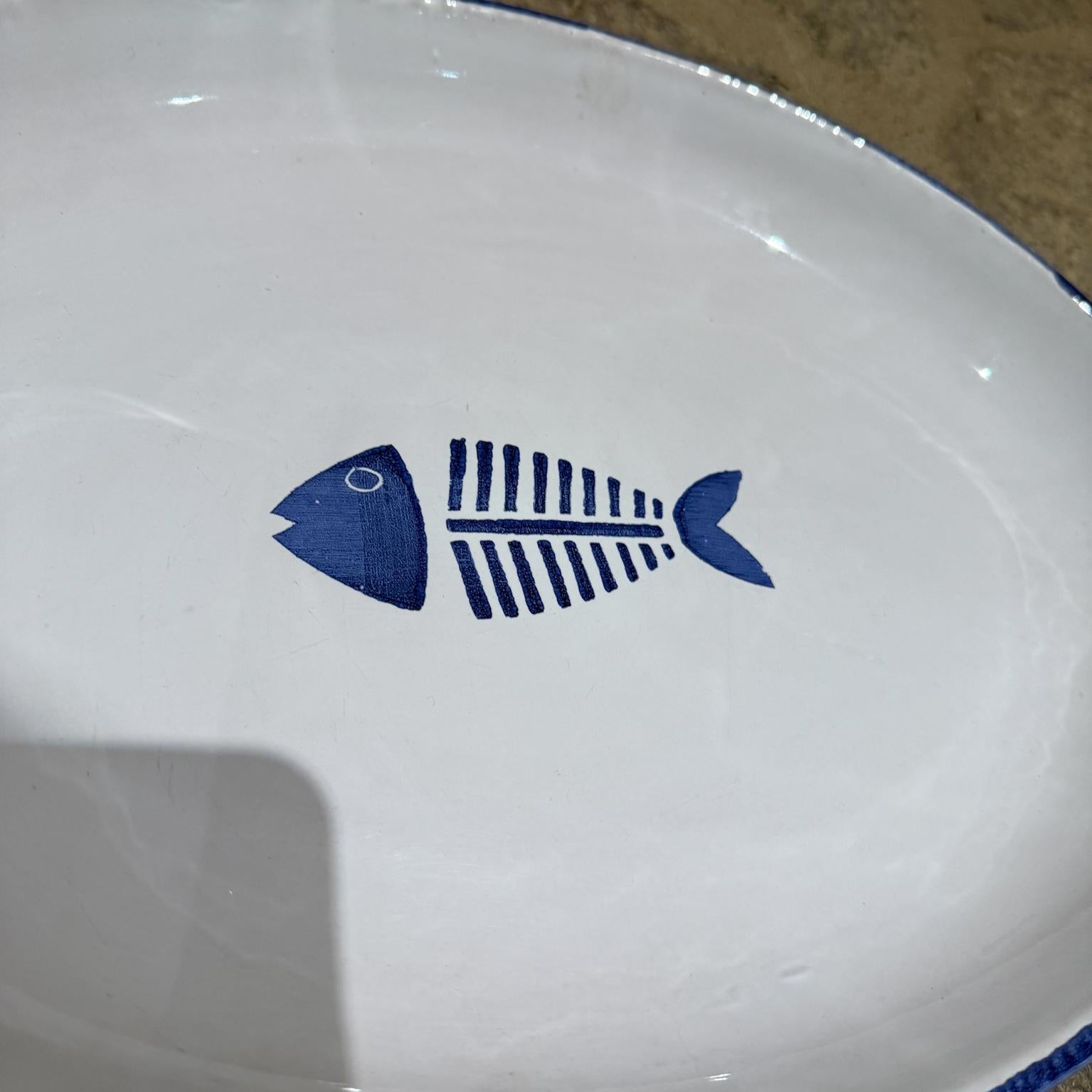 Plato Vintage de Cerámica Moderna de Pescado Hecho en Italia Italiano en venta
