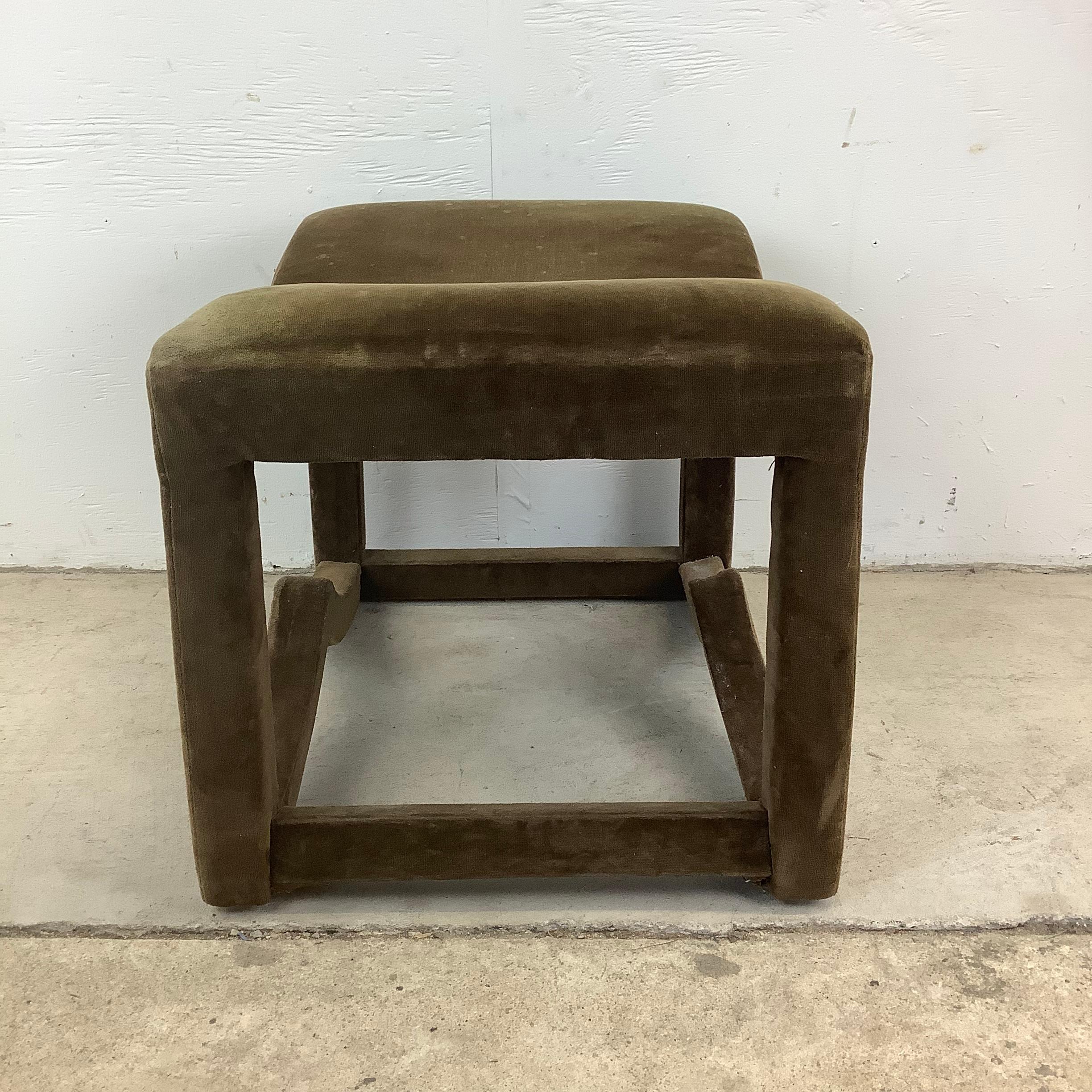 Upholstery Vintage Modern Footstool or Ottoman For Sale