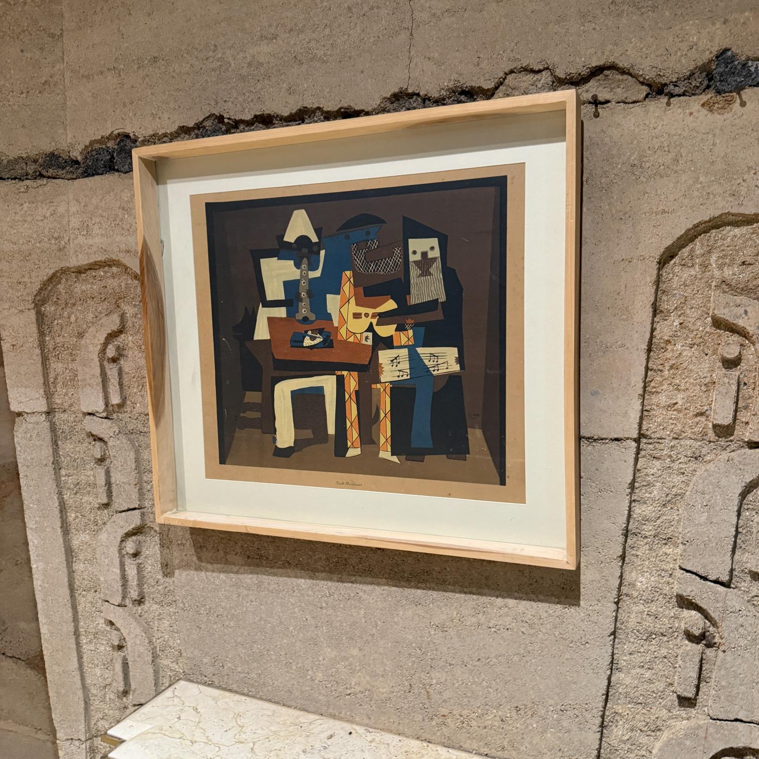 Mid-Century moderno Art of Vintage con cornice Picasso Tre musicisti MoMA in vendita