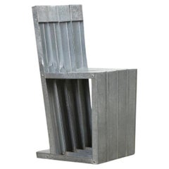 Chaise sculpturale moderne vintage en métal galvanisé