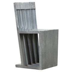 Silla escultórica vintage moderna de metal galvanizado