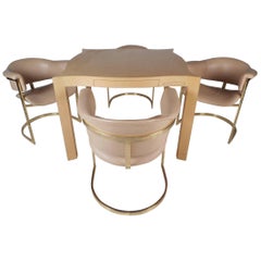 Vintage Modern Game Table and Four Chairs