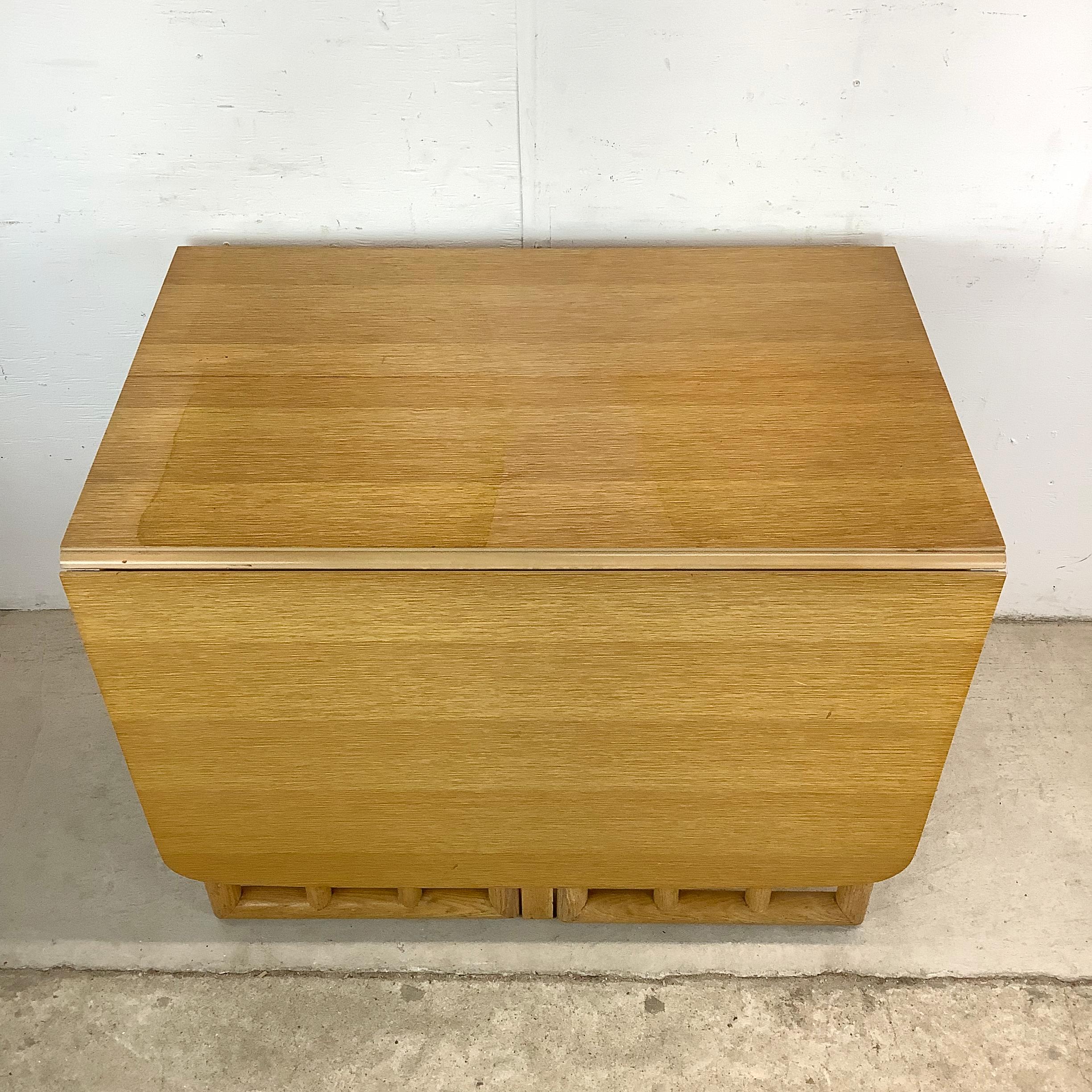 Veneer Vintage Modern Gateleg Dining Table For Sale