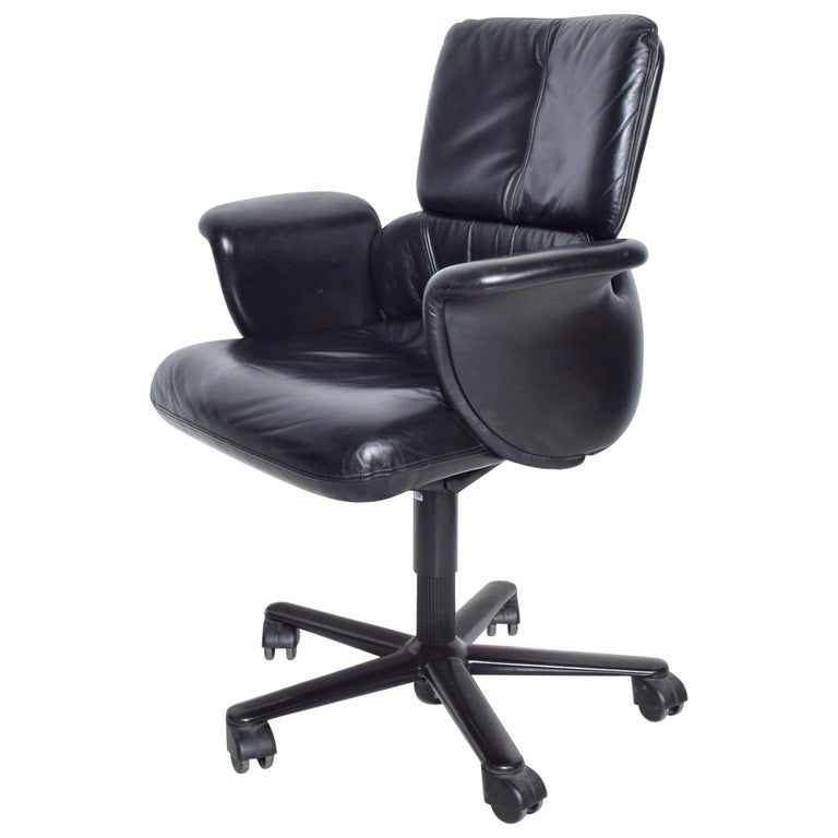 Black Leather Office Chair At 1stdibs, Herman Miller Leather Office Chair