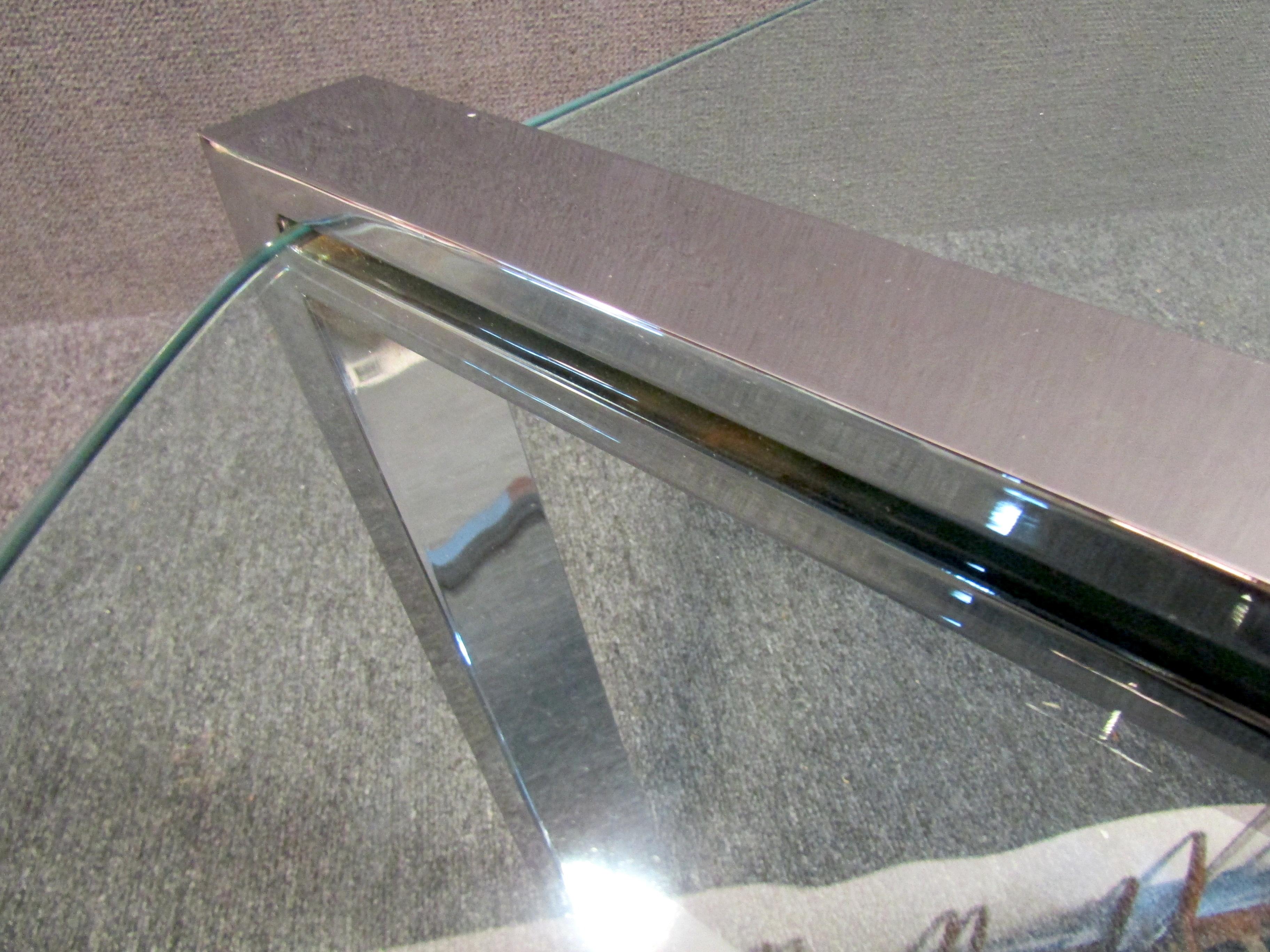 Vintage Modern Glass Coffee Table by Pace For Sale 3