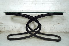 Vintage Modern Glass Top Console Table