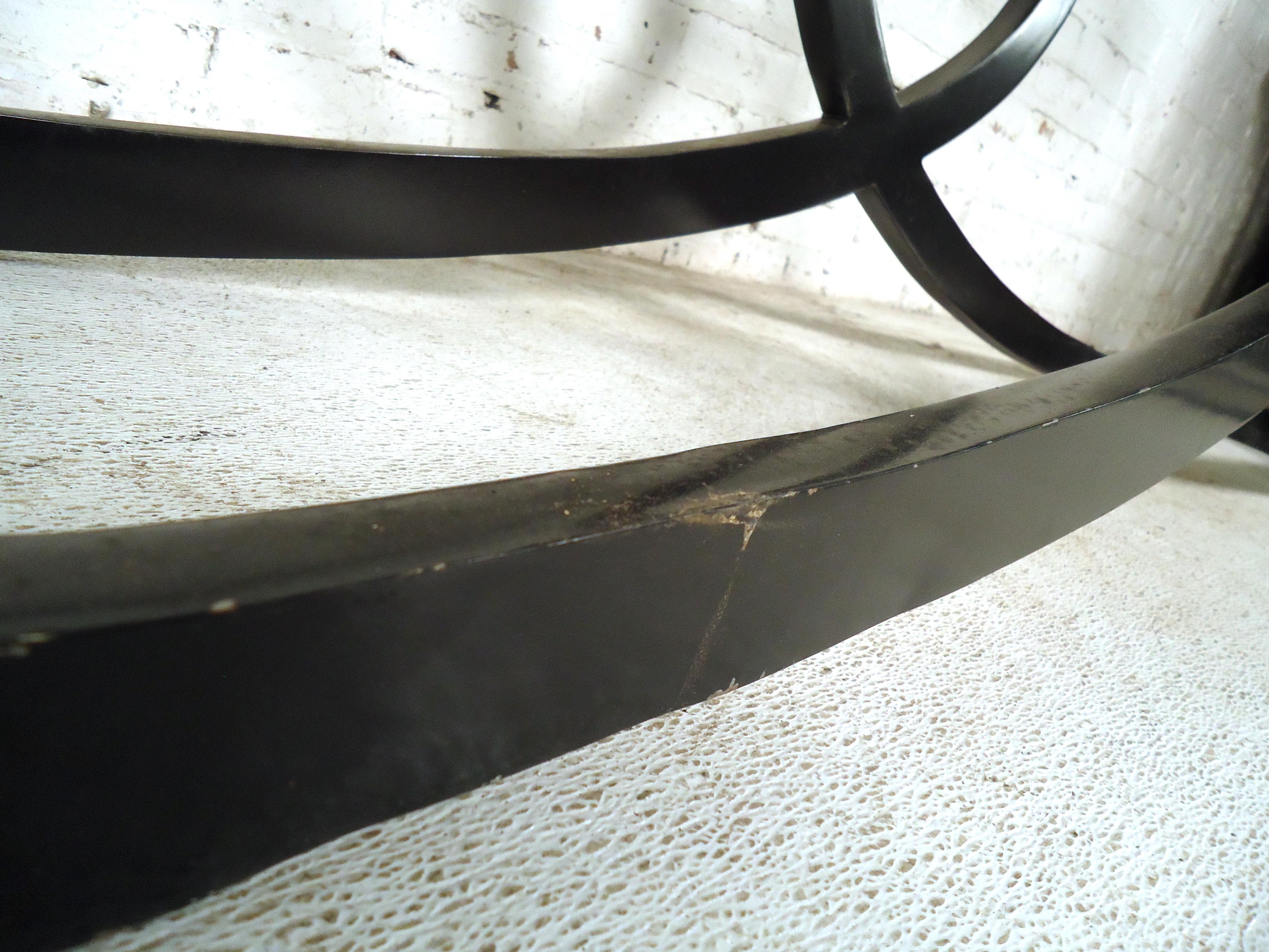 Mid-20th Century Vintage Modern Glass Top Console Table
