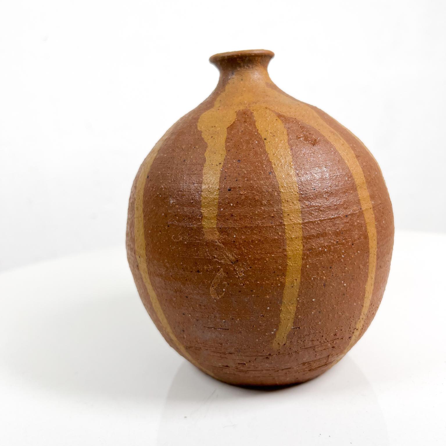 20th Century 1970s Vintage Modern Glaze Art Pottery Bud Weed Vase For Sale