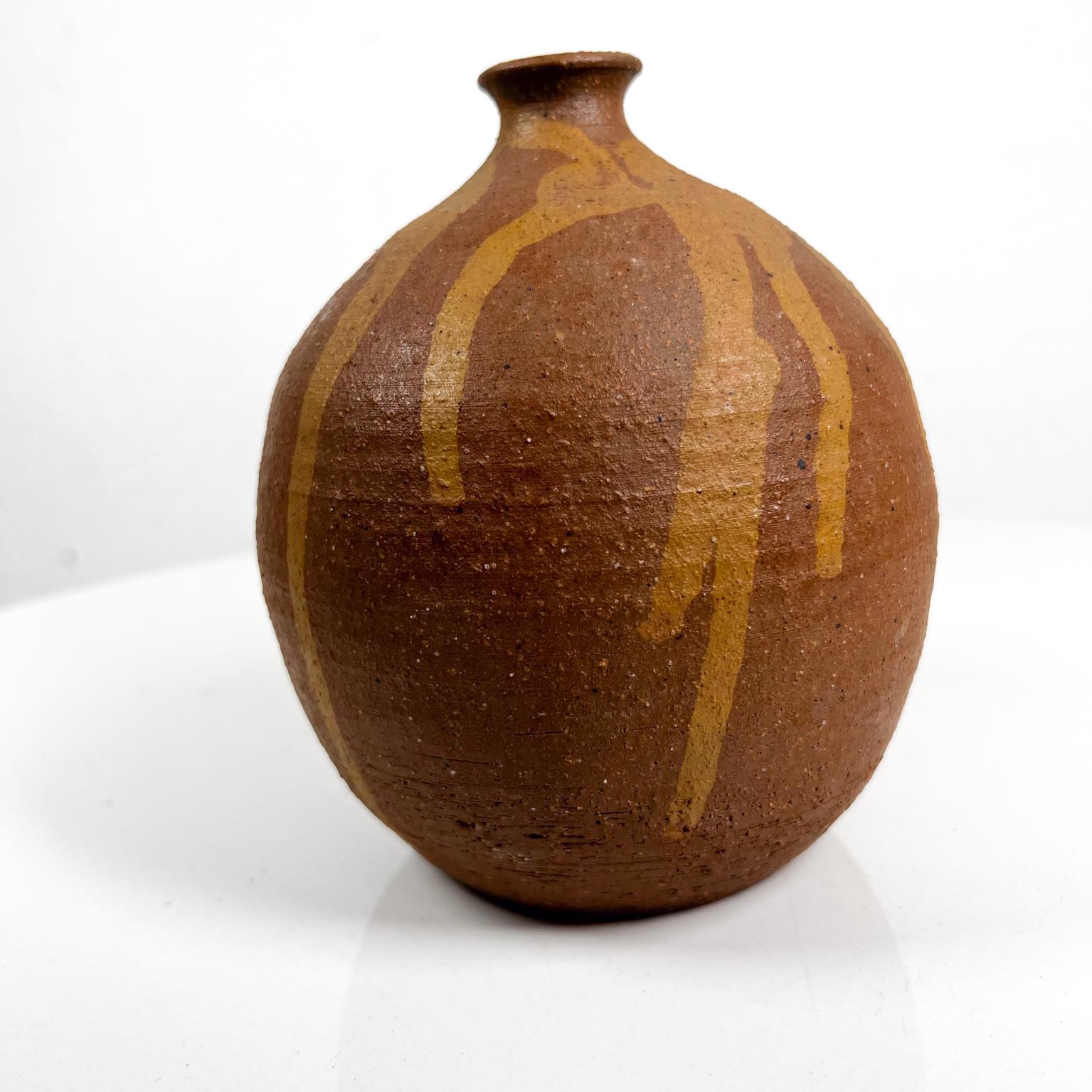 1970s Vintage Modern Glaze Art Pottery Bud Weed Vase For Sale 1
