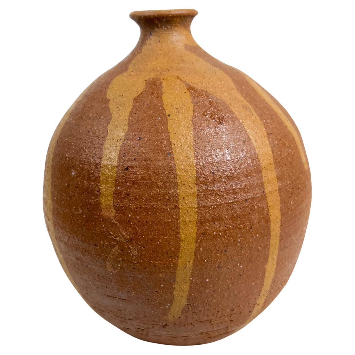 1970s Vintage Modern Glaze Art Pottery Bud Weed Vase For Sale