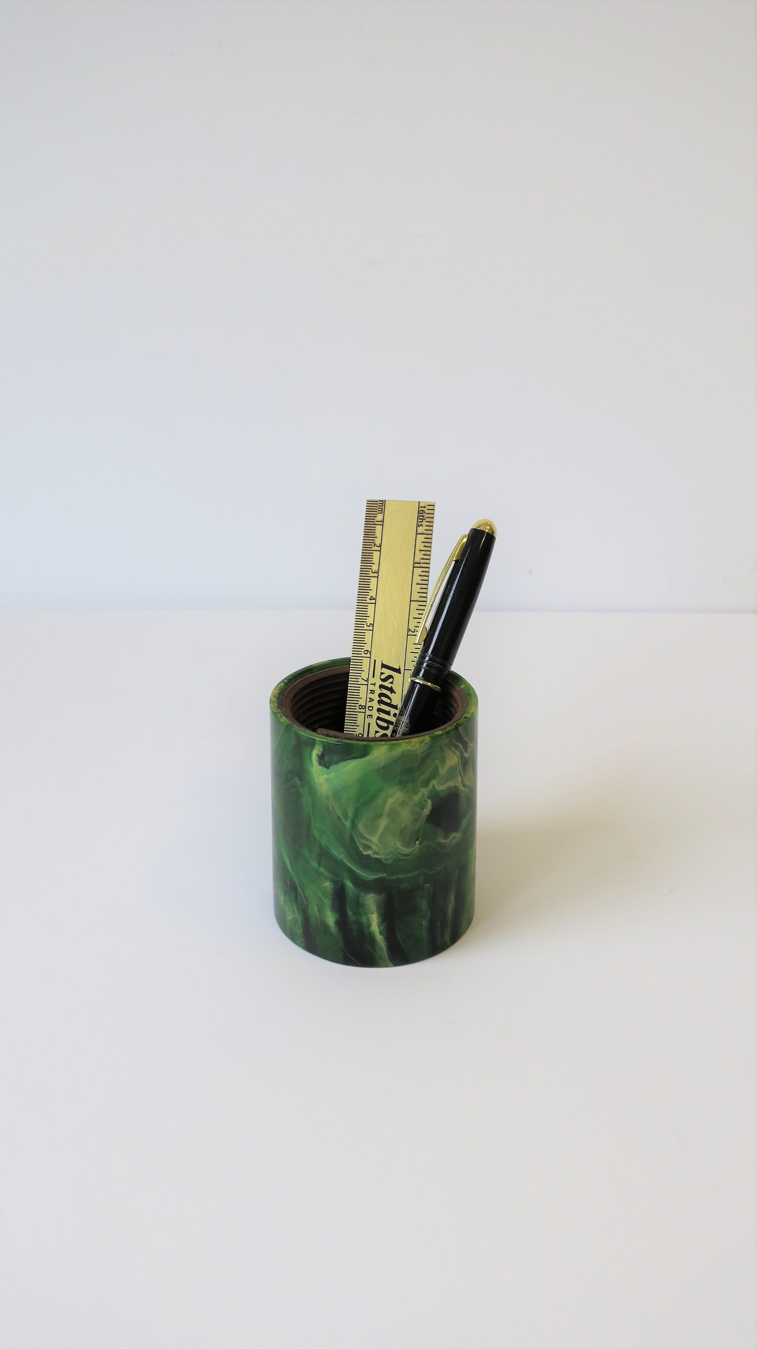 green pencil holder