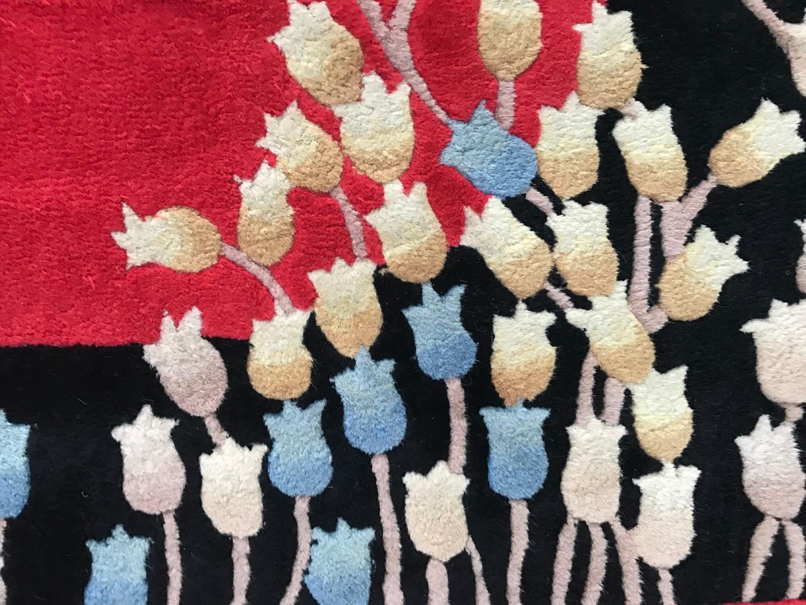 Bobyrug's Vintage Modern Handgetufteter Teppich (Baumwolle) im Angebot