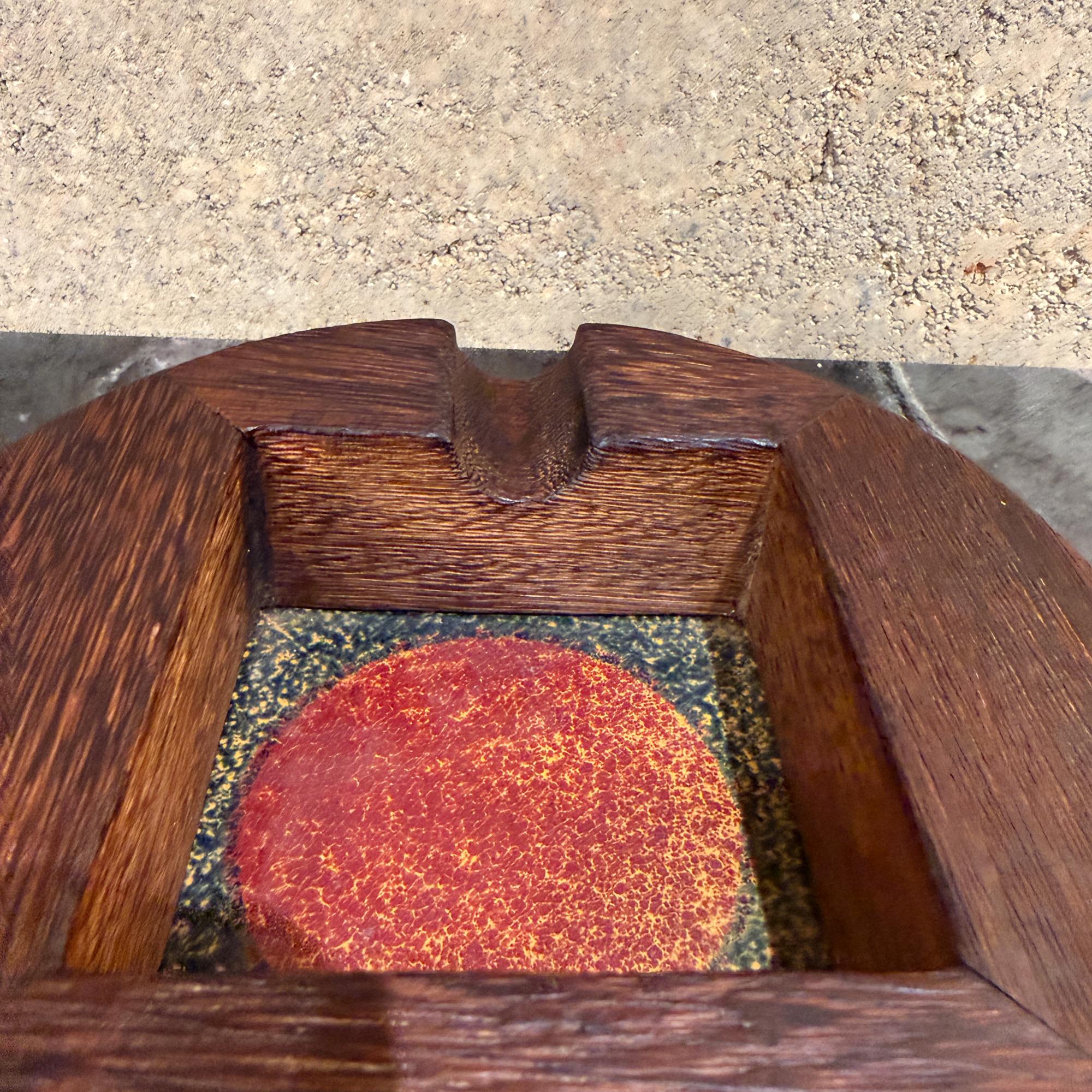 Vintage Modern Handcrafted Aschenbecher Exotic Wood & Emaille Studio A im Angebot 4