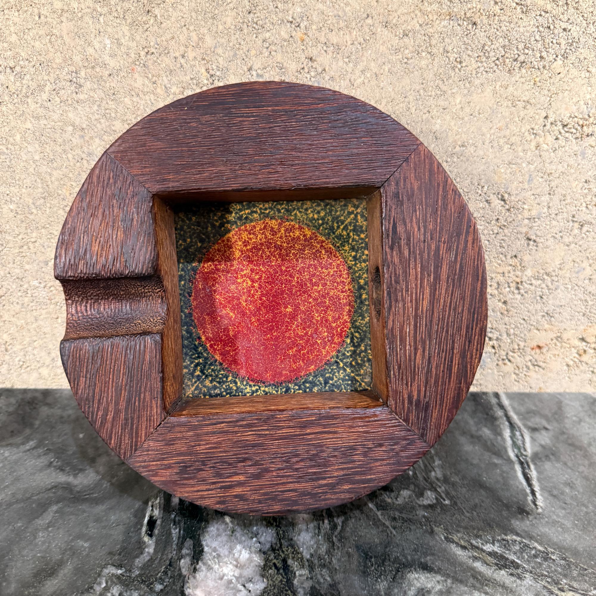 Vintage Modern Handcrafted Aschenbecher Exotic Wood & Emaille Studio A im Angebot 8