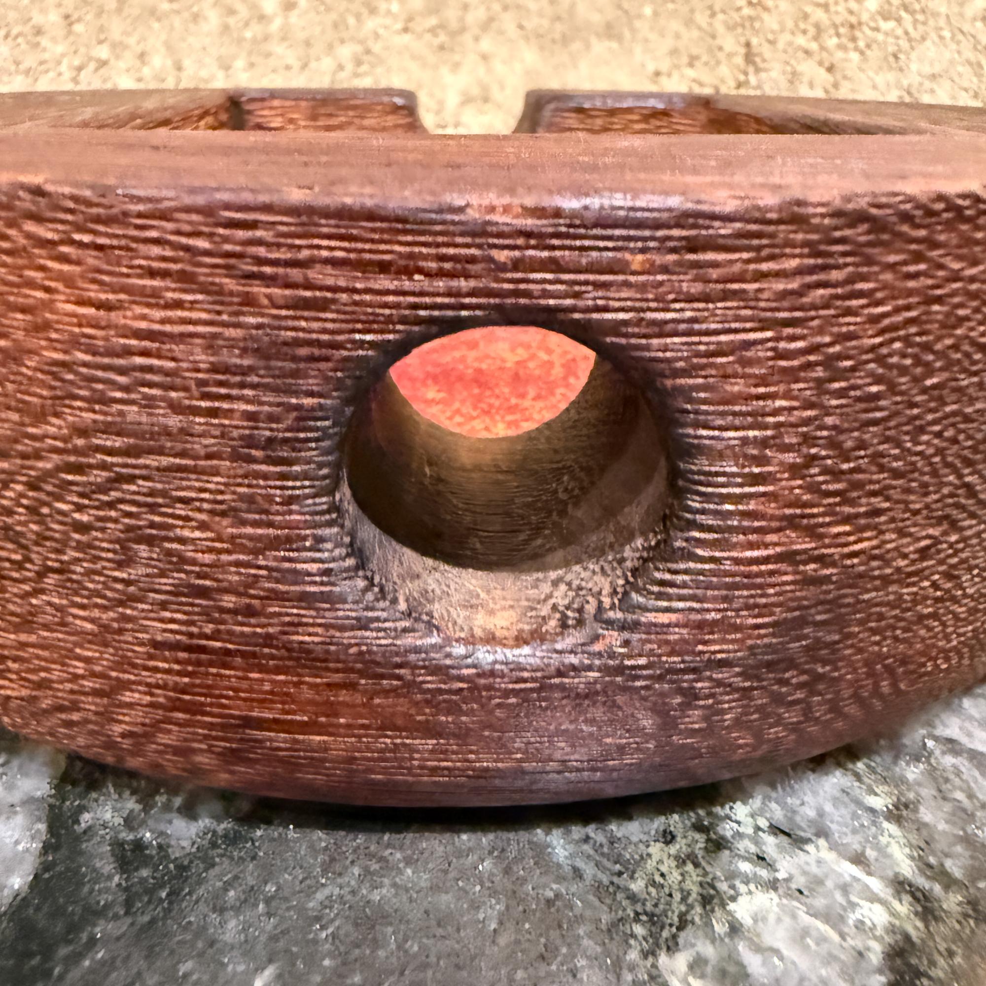 Vintage Modern Handcrafted Aschenbecher Exotic Wood & Emaille Studio A im Angebot 3