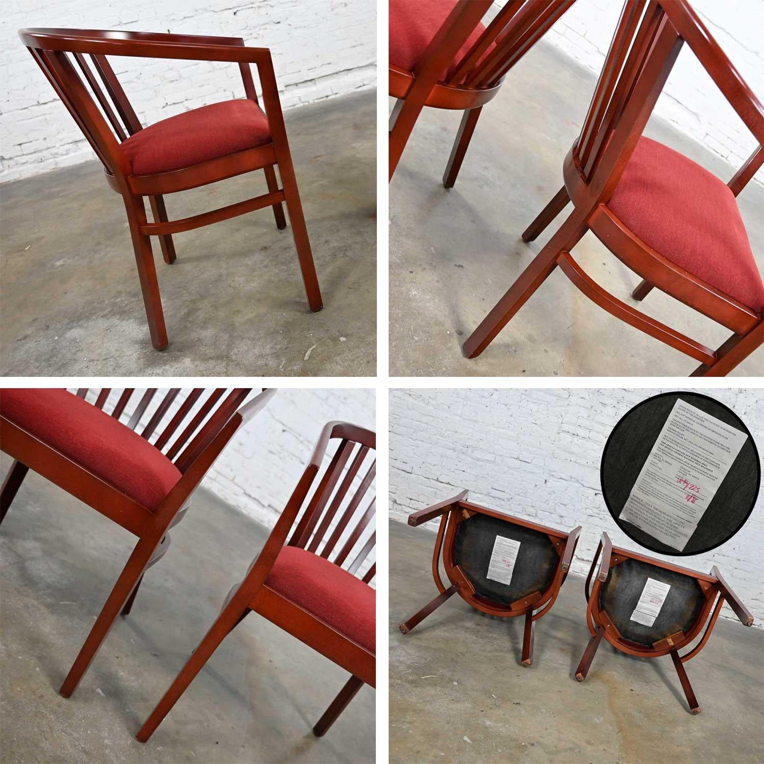 Moderne Herman Miller-Sessel mit Lattenrostrückenlehne in gebürstetem Orange und gebürstetem Chenille, Vintage  im Angebot 8