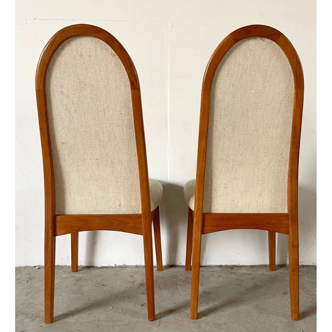 Thai Vintage Modern High-back Teak Dining Chairs, Set of Five