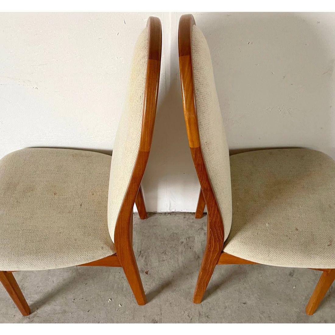 20th Century Vintage Modern High-back Teak Dining Chairs, Set of Five