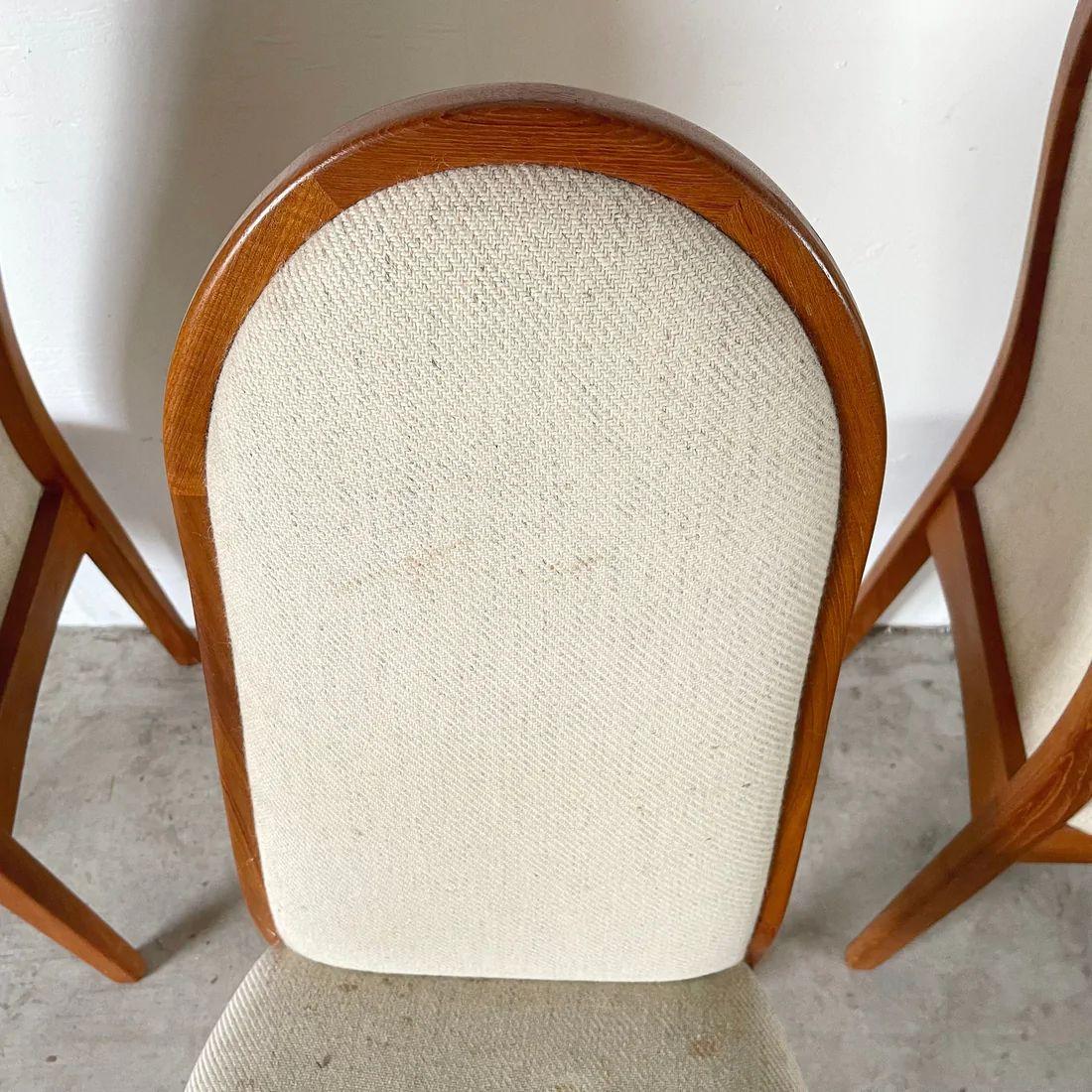 Vintage Modern High-back Teak Dining Chairs, Set of Five 1