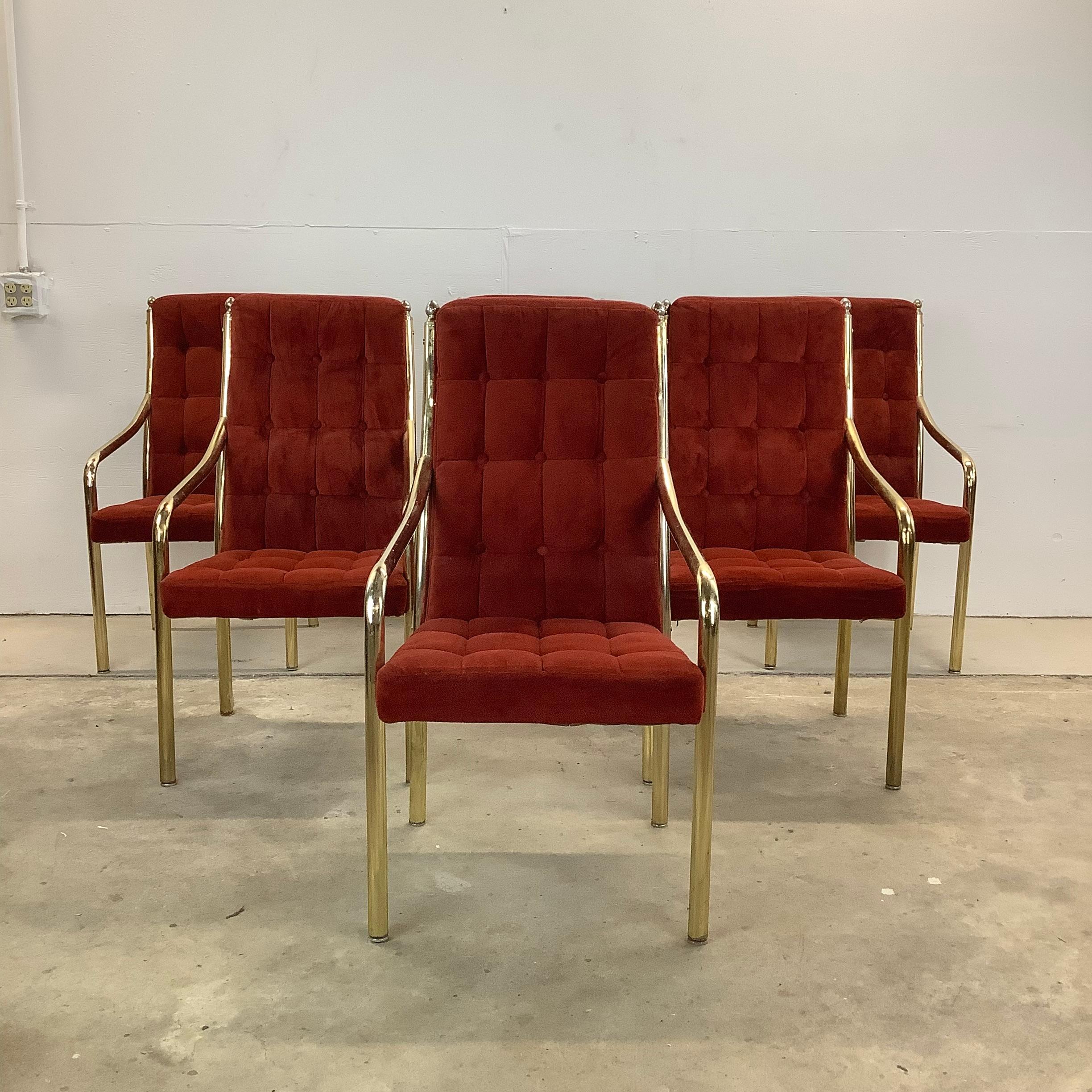 Vintage Modern Highback Dining Chairs by Chromcraft, set of Six In Good Condition For Sale In Trenton, NJ
