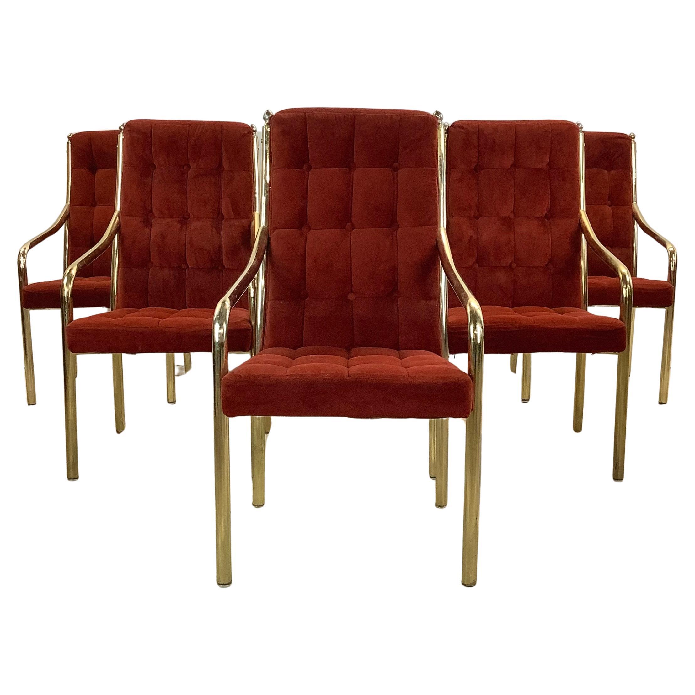 Moderne Vintage-Esszimmerstühle mit hoher Rückenlehne von Chromcraft, Sechser-Set
