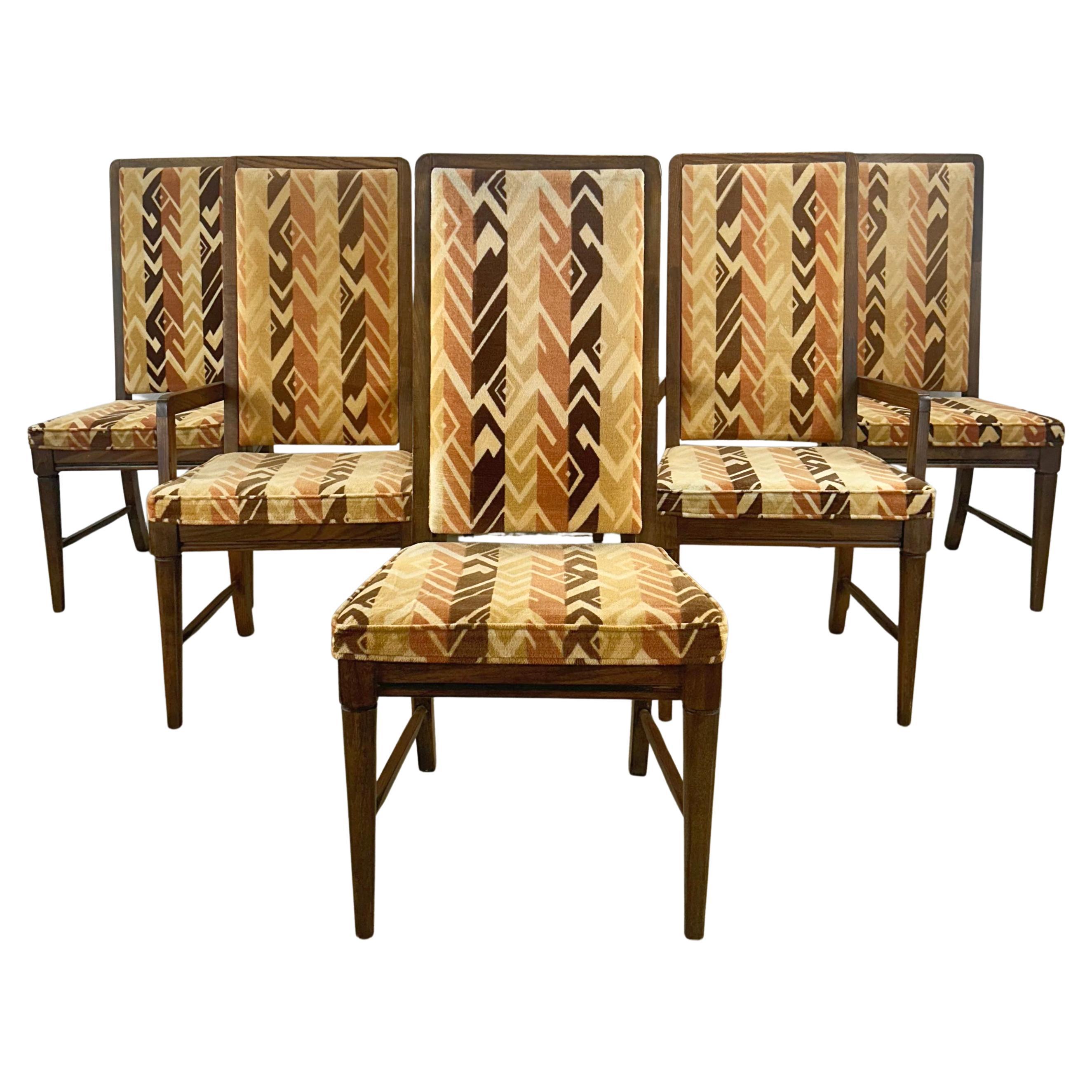 Vintage Modern Highback Dining Chairs- set of Six