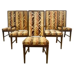 Vintage Modern Highback Dining Chairs- set of Six