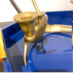 Vintage-Decor moderno per le feste Portacandele in metallo dorato a forma di corniola