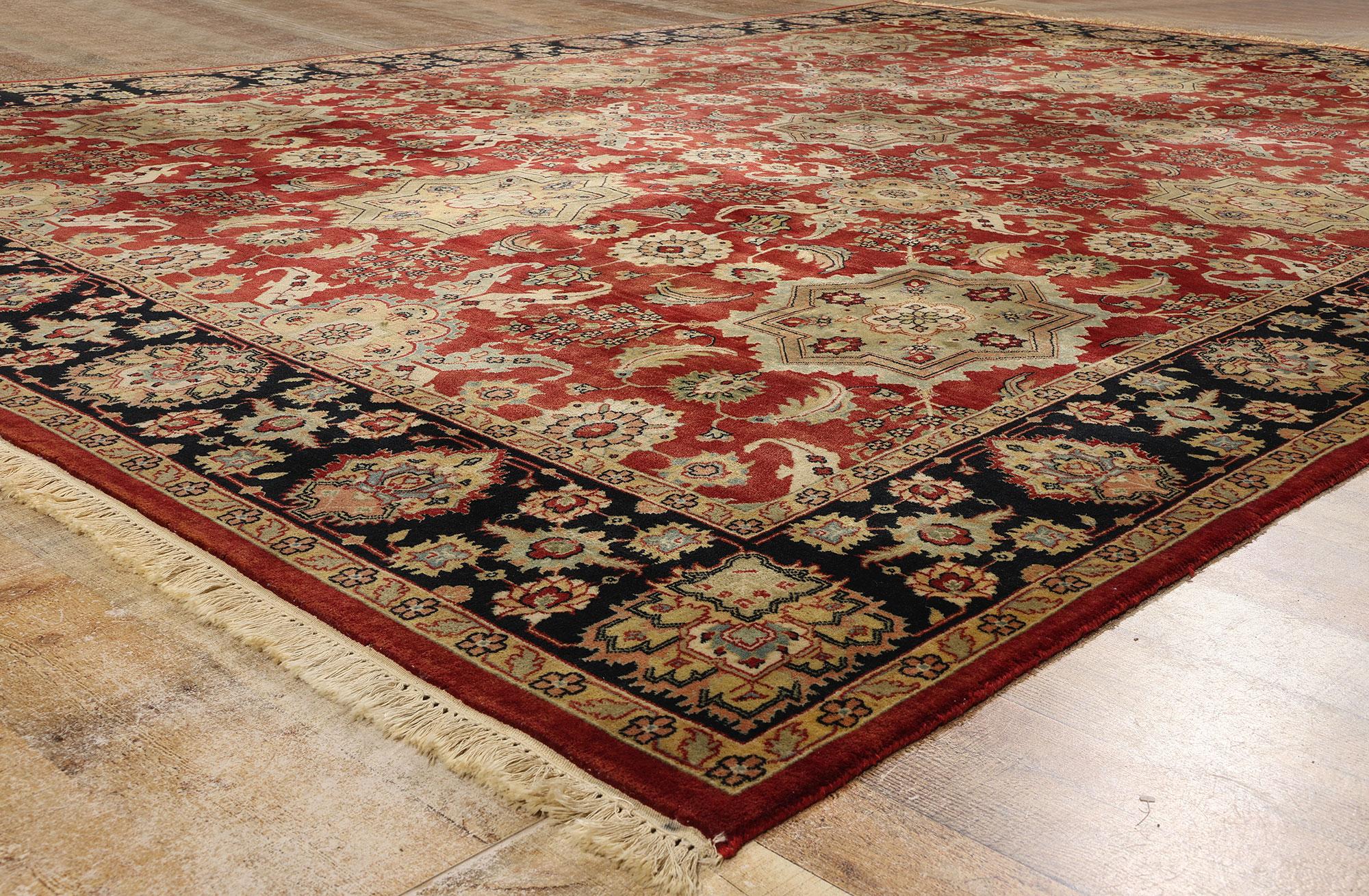 Wool Vintage Modern Indian Mogul Rug, Timeless Allure Meets Traditional Sensibility For Sale
