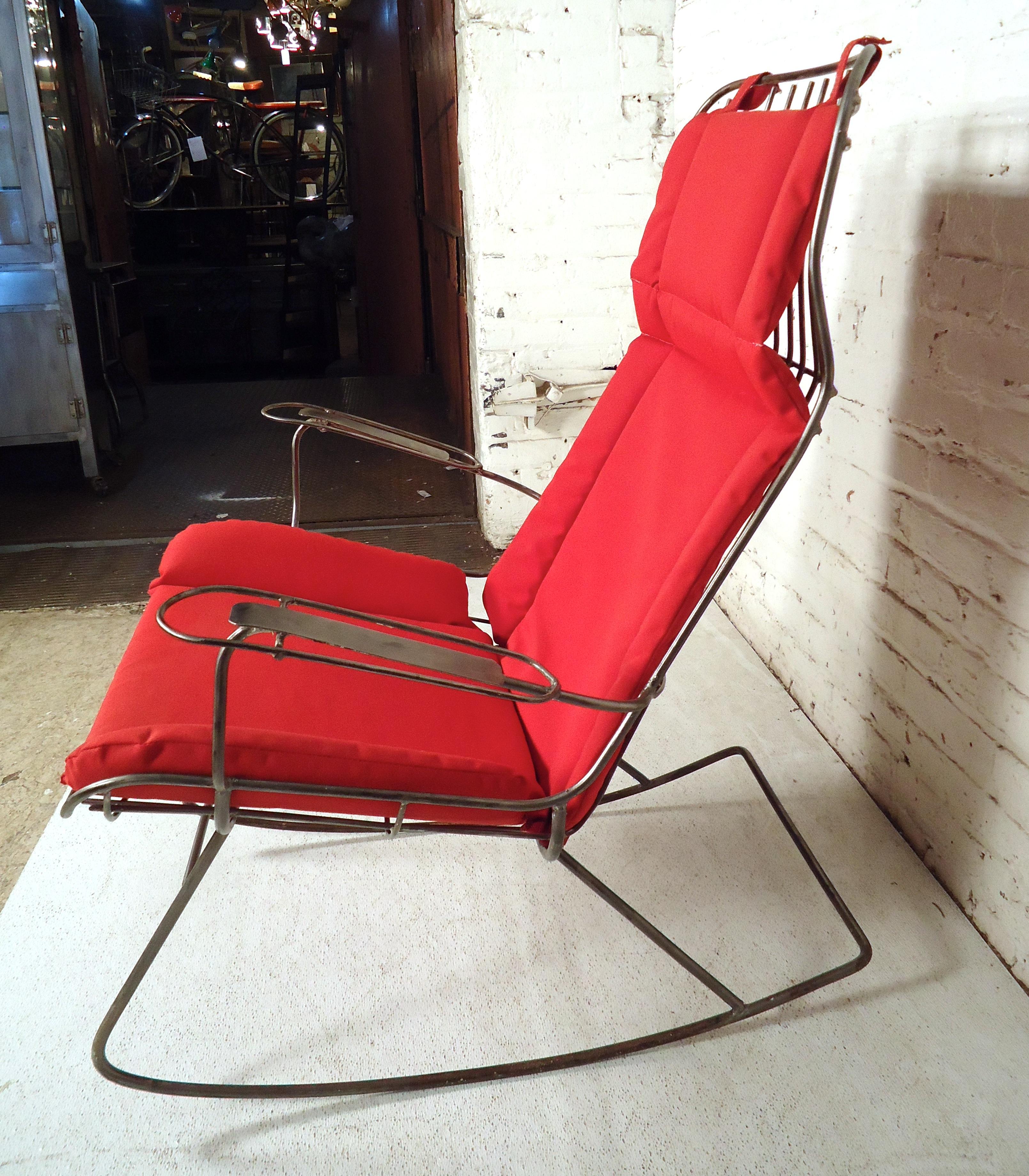 Mid-20th Century Vintage Modern Industrial Iron Rocker For Sale