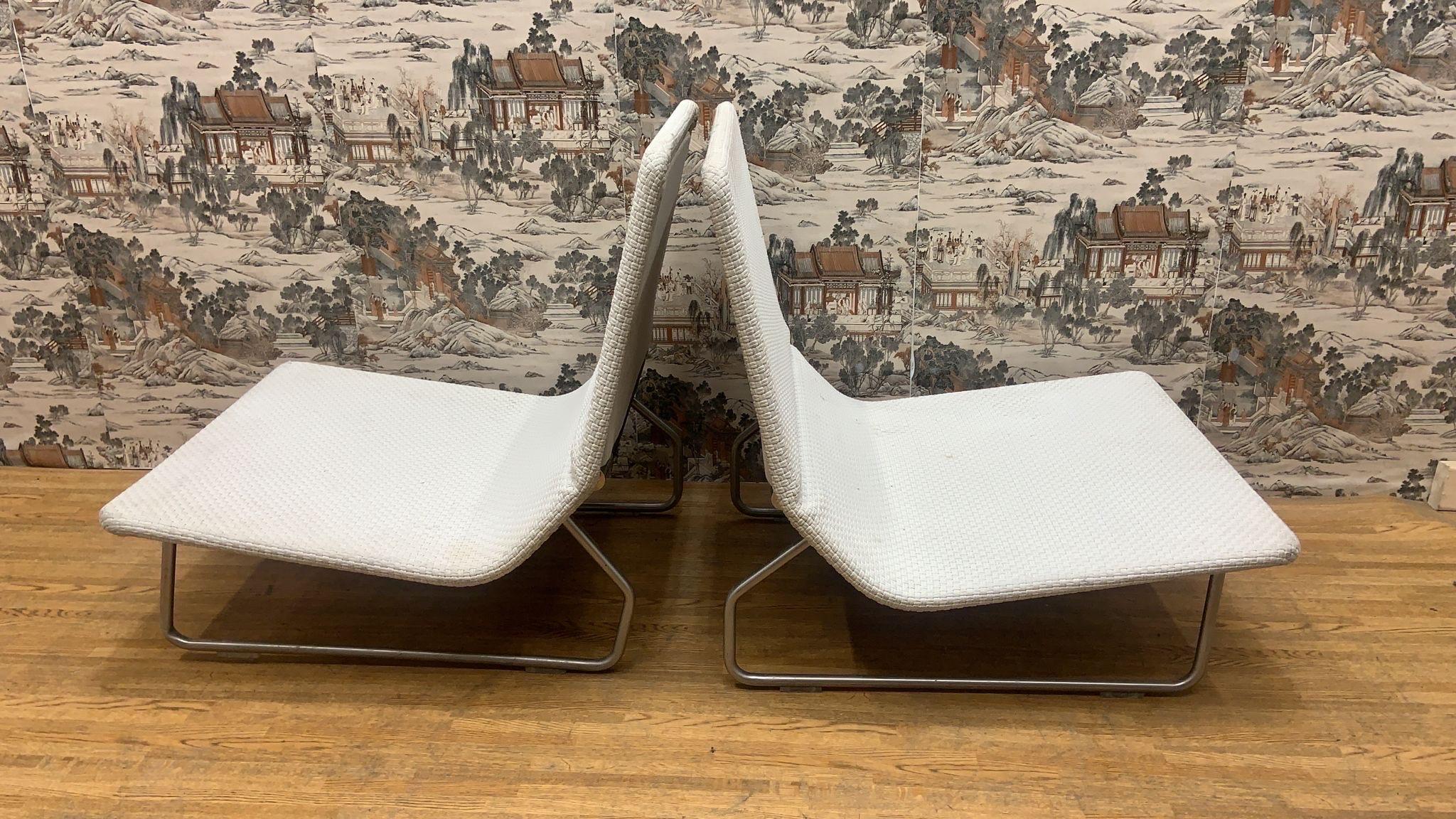 Moderne italienische 2 Sand- und 2 Surf-Sonnen-Loungesessel im Vintage-Stil von Francesco Rota für Upho, Vintage (Edelstahl) im Angebot