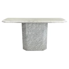 Vintage Modern Italian Design White Marble Console Table