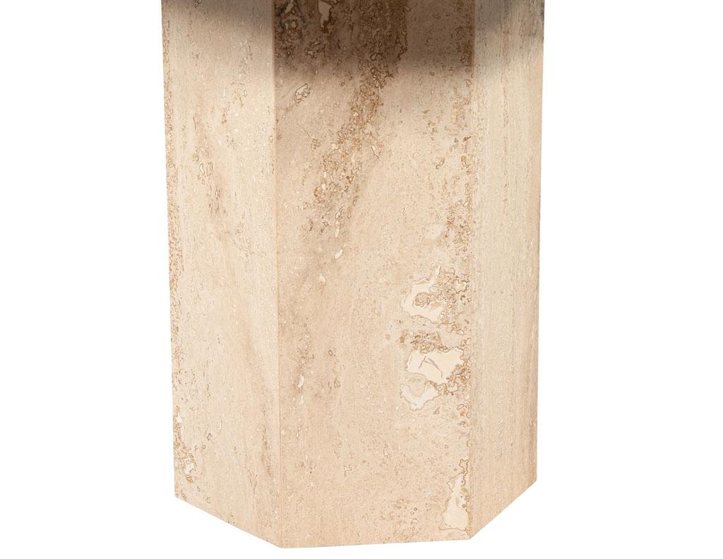 Vintage Modern Italian Hexagon Travertine Dining Centre Table 3