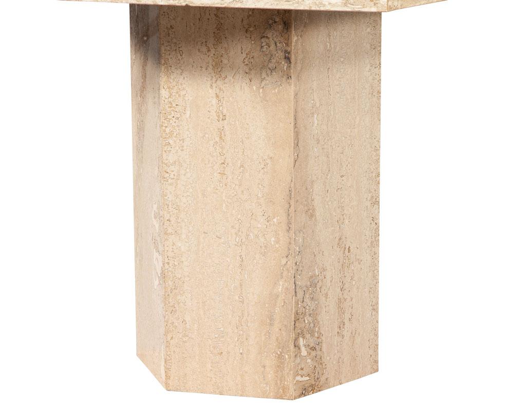 Vintage Modern Italian Hexagon Travertine Dining Centre Table 1