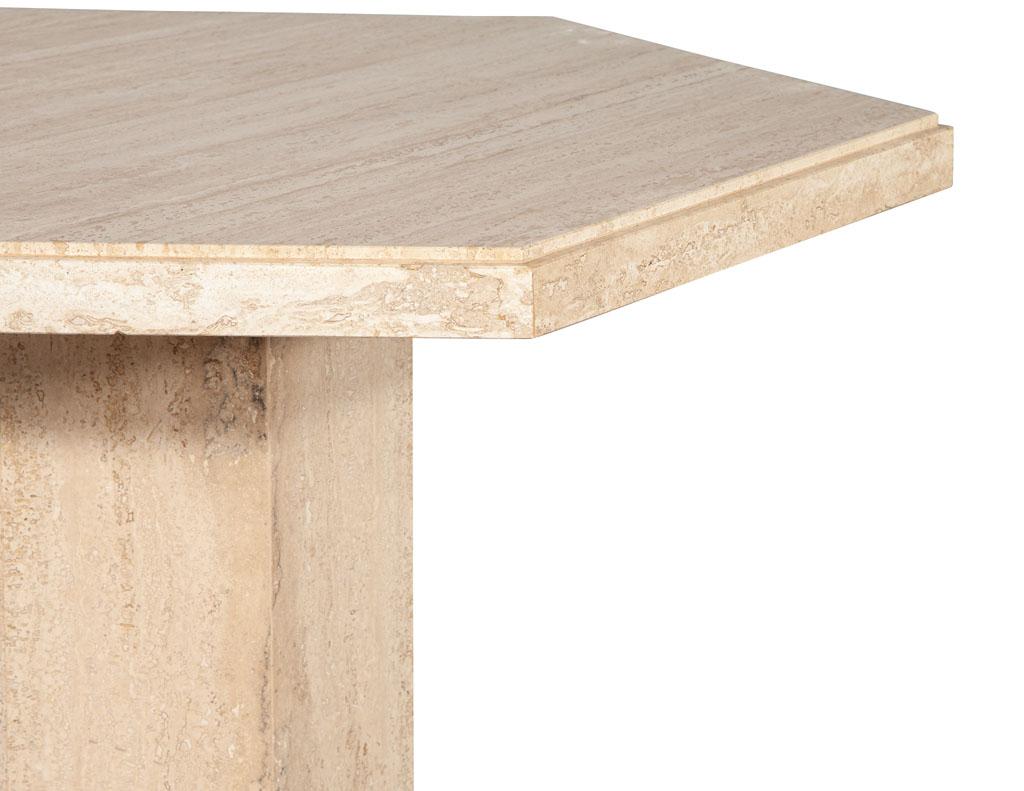 Vintage Modern Italian Hexagon Travertine Dining Centre Table 2