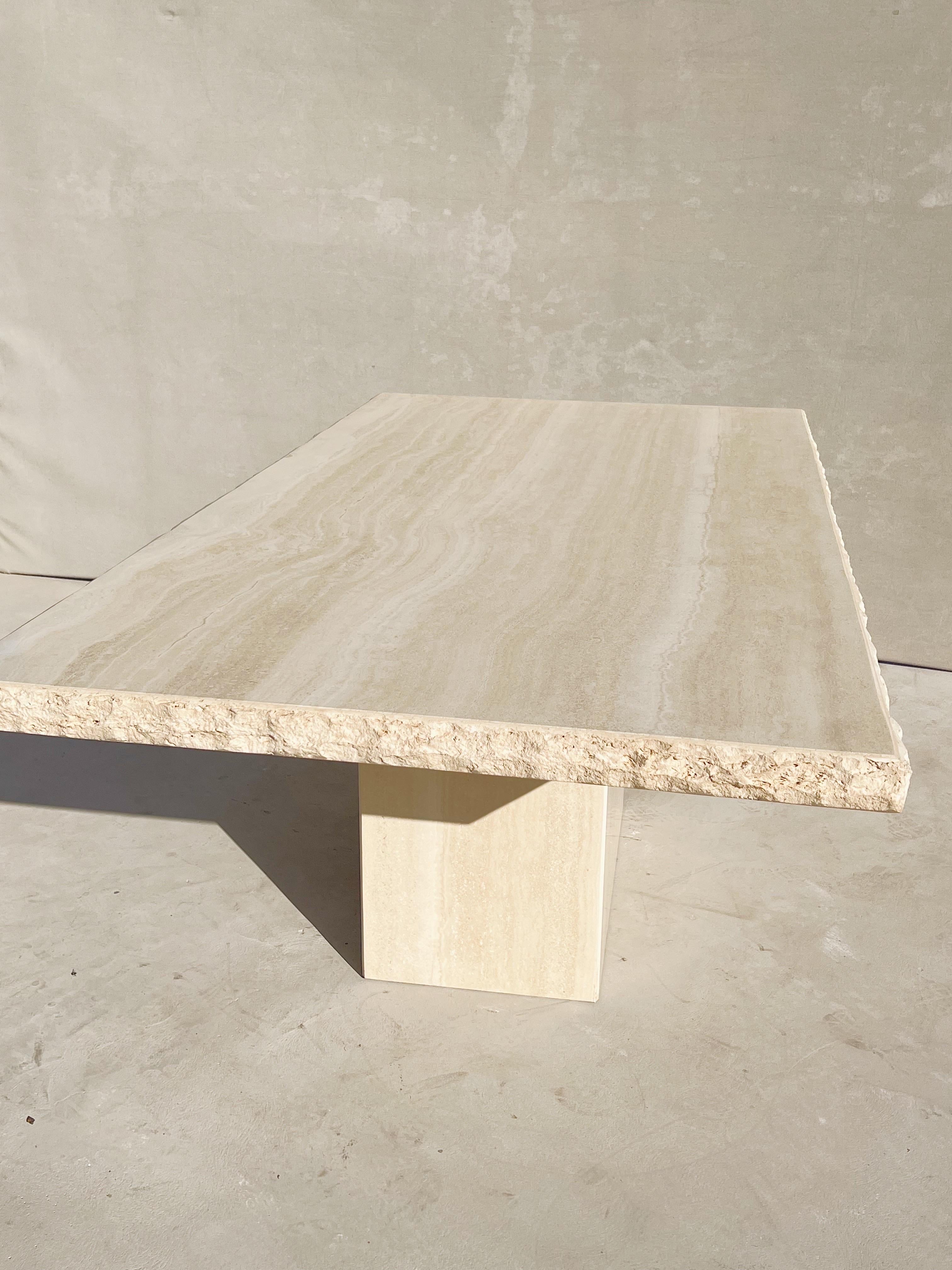 travertine rectangular dining table