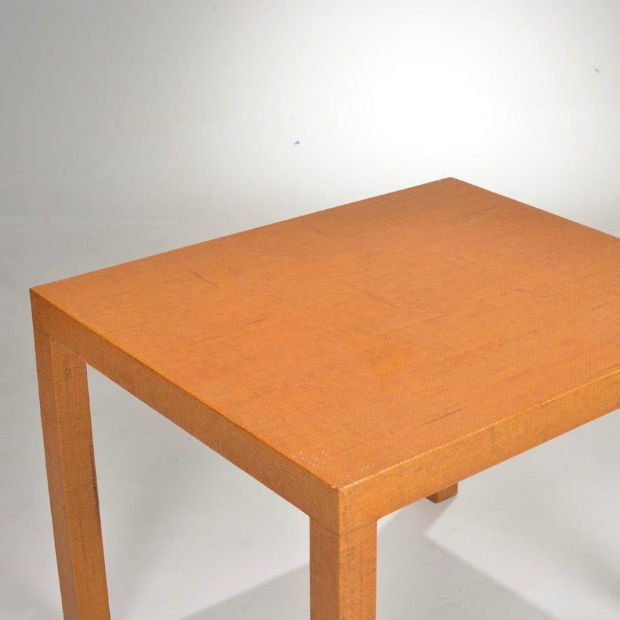 American Vintage Modern Karl Springer Attributed Rattan Table For Sale