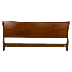 Testiera King moderna vintage con forma ad arco in noce