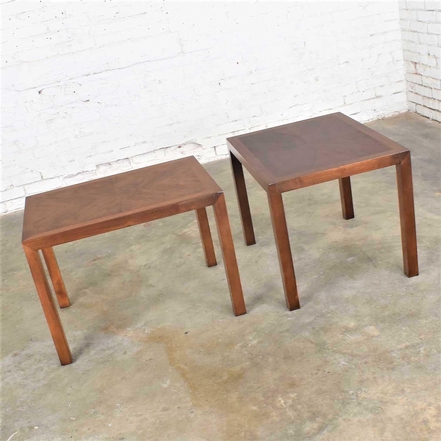 Vintage Modern Lane Parsons Style #1124-5 Walnut End or Side Tables, 1970, Pair 2