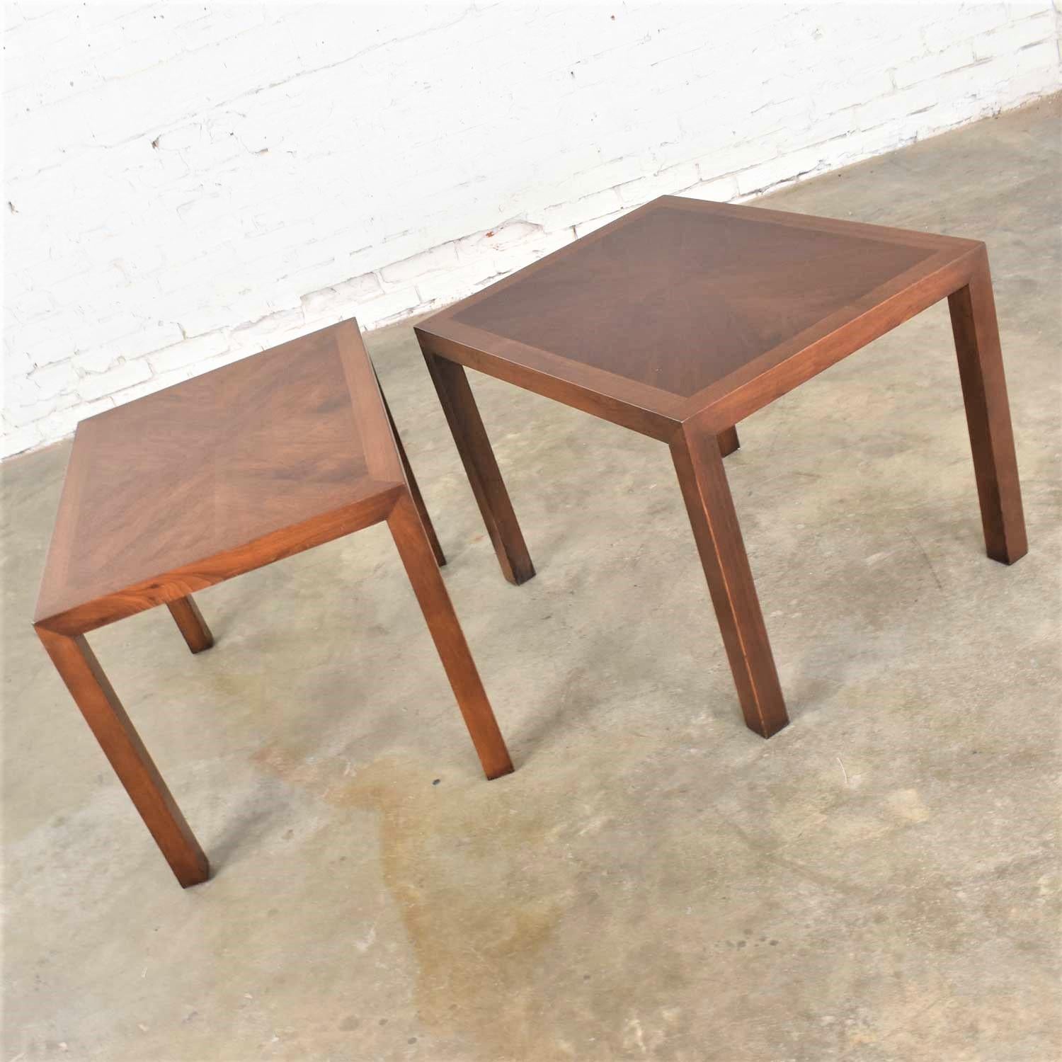 Late 20th Century Vintage Modern Lane Parsons Style #1124-5 Walnut End or Side Tables, 1970, Pair
