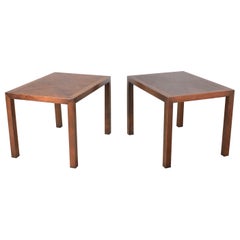 Retro Modern Lane Parsons Style #1124-5 Walnut End or Side Tables, 1970, Pair