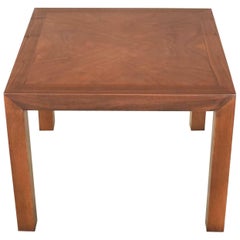 Vintage Modern Lane Solid Walnut Square Parsons Side Table Style #1124-18, 1970