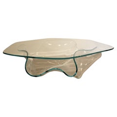Vintage Modern Laurel Fyfe Handkerchief Base Glass Coffee Cocktail Table