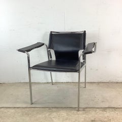 Vintage Modern Leather And Chrome Club Chair after Mart Stam