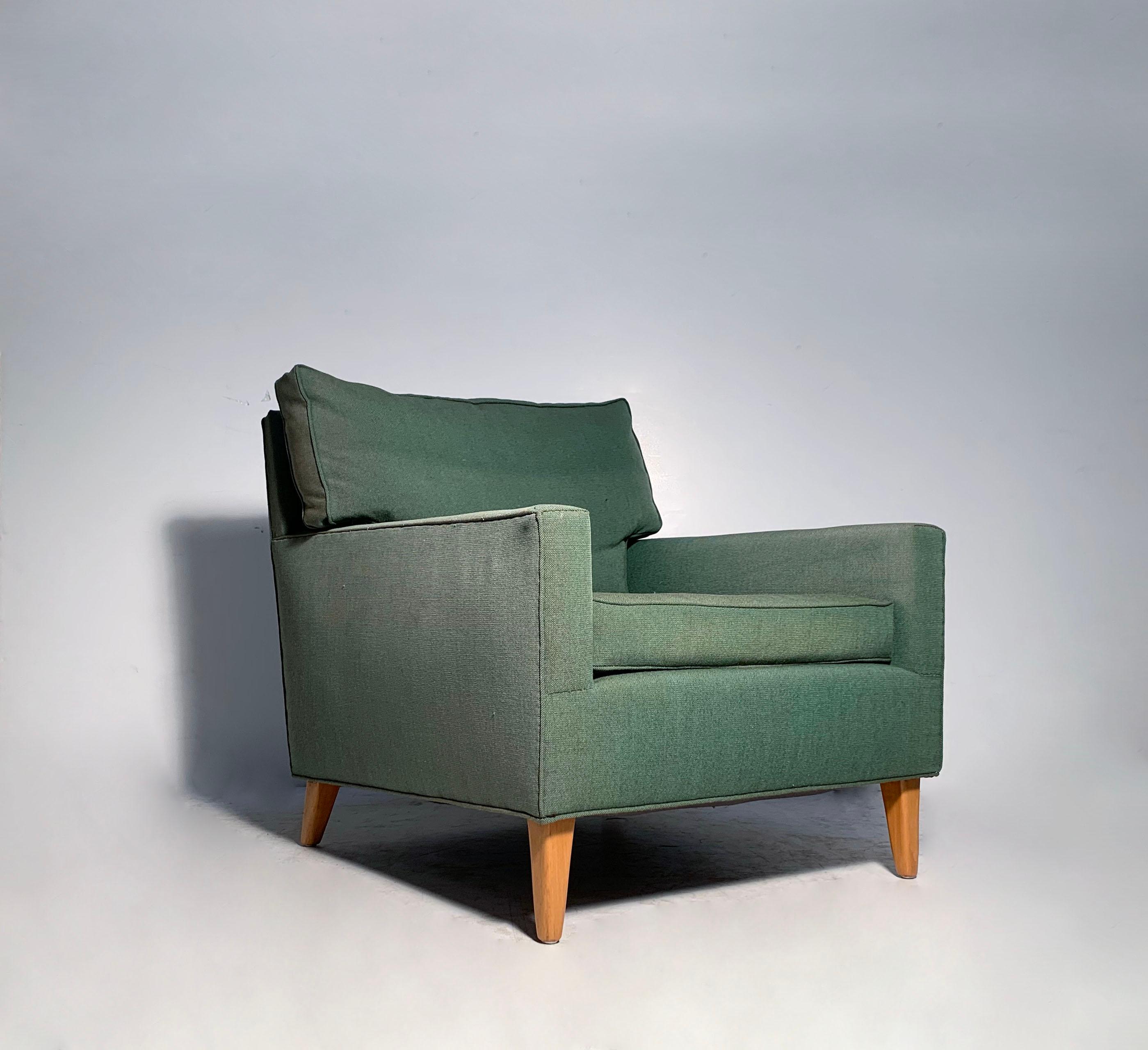 Maßgeschneiderter Mid Century Vintage Modern Lounge Chair mit Ottomane (amerikanisch) im Angebot