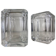 Vintage modern lucite ice buckets/a pair