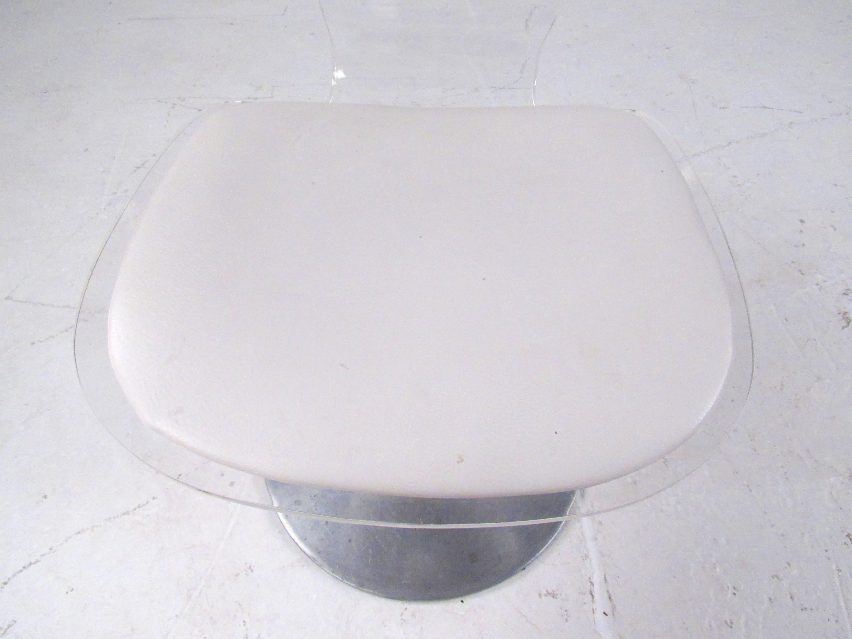 Vintage Modern Lucite Swivel Side Chair 2