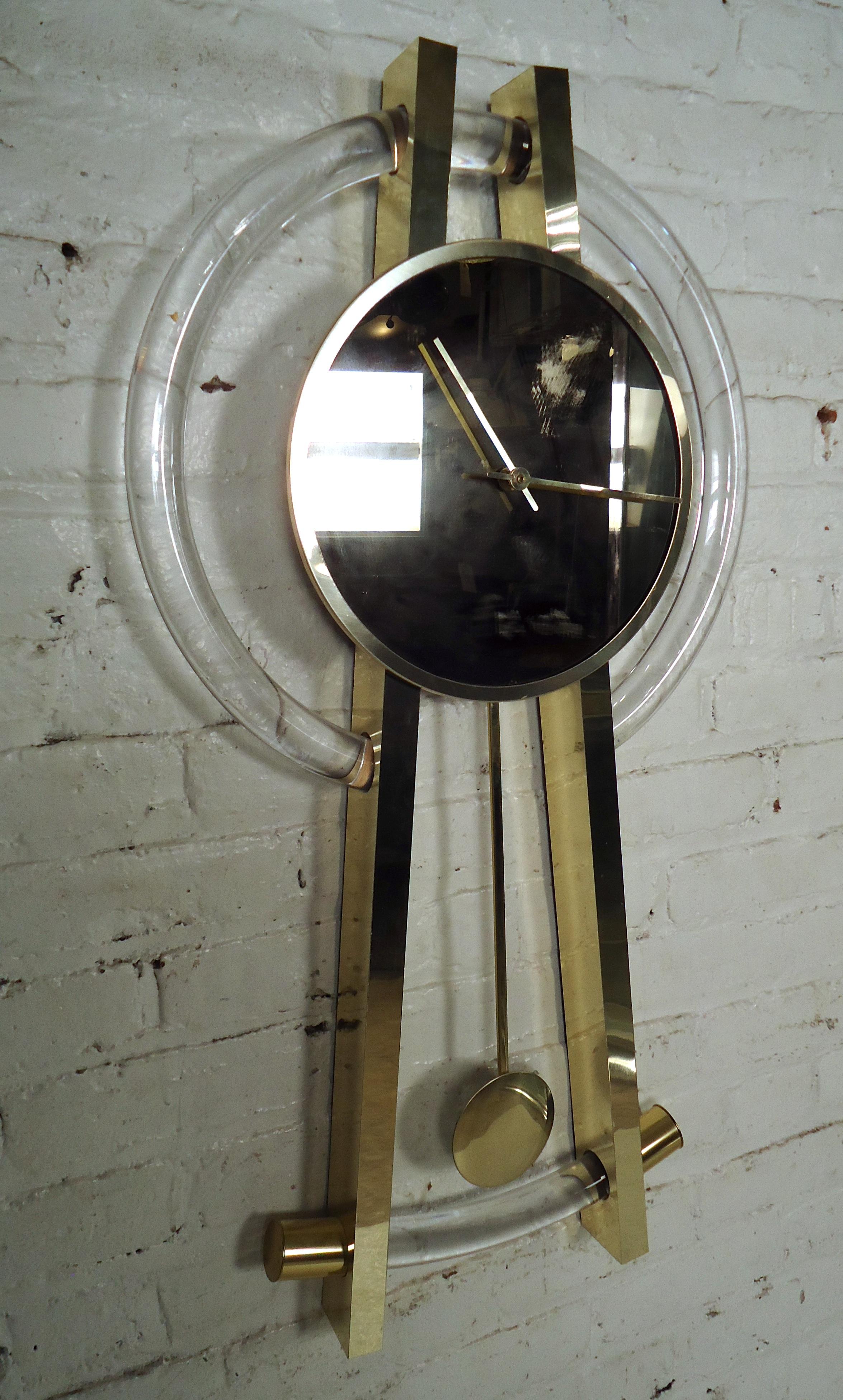 Vintage Modern Lucite Wall Clock 1